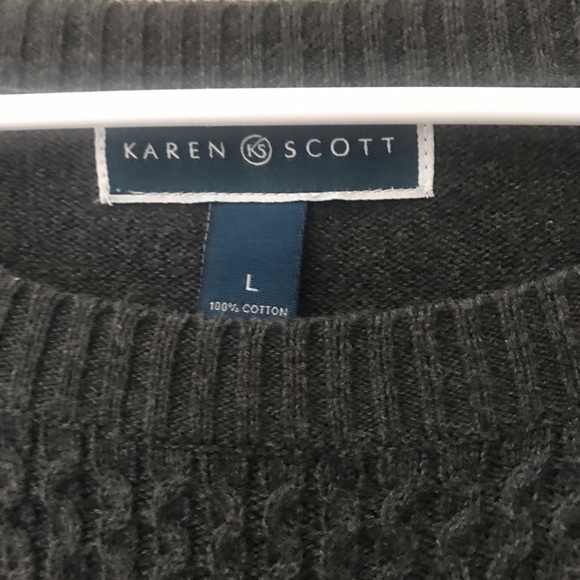 Karen Scott Grey knit sweater - Picture 3 of 4